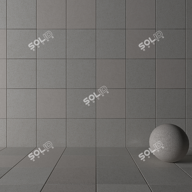 Euro Greige Concrete Wall Tiles: Multi-Texture Set 3D model image 3