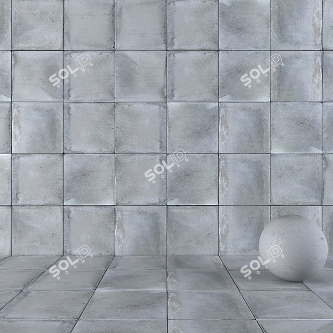 Form Grey Concrete Wall Tiles 3D model image 1