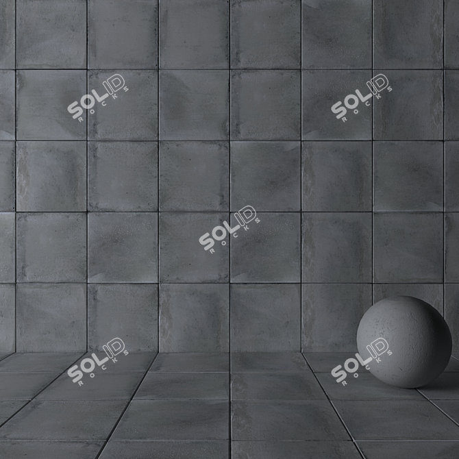 Form Grey Concrete Wall Tiles 3D model image 3