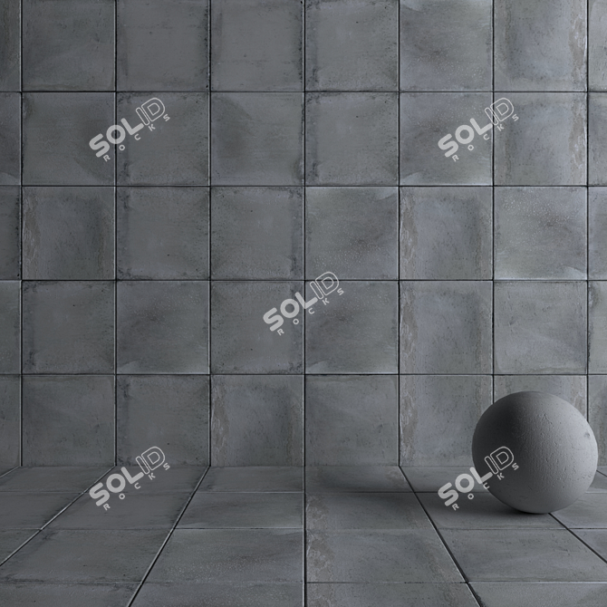 Form Grey Concrete Wall Tiles 3D model image 4