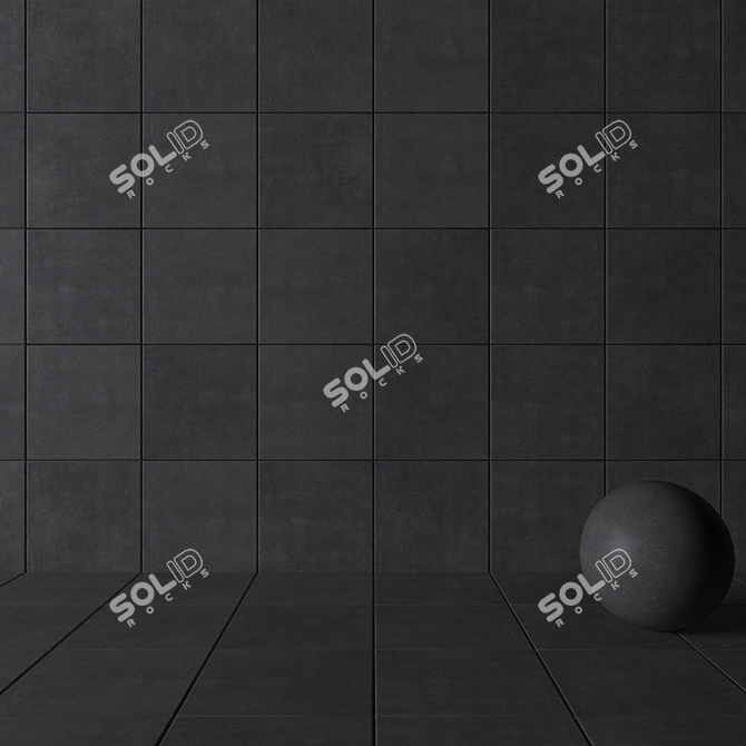 Anthracite Concrete Wall Tiles: Modern Home Décor 3D model image 3