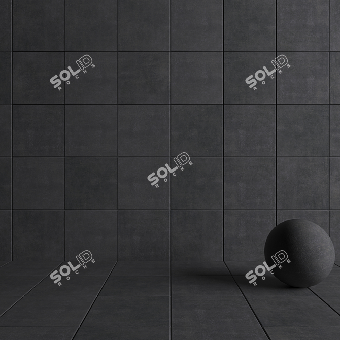 Anthracite Concrete Wall Tiles: Modern Home Décor 3D model image 4