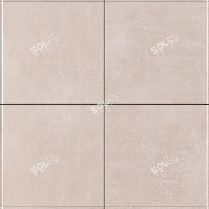 Beige Concrete Wall Tiles: Home Collection 3D model image 2