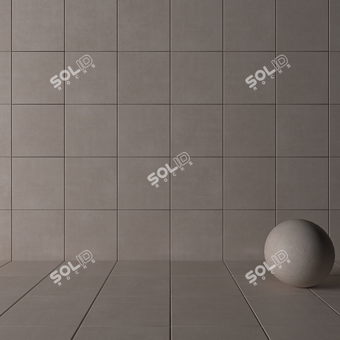 Beige Concrete Wall Tiles: Home Collection 3D model image 3