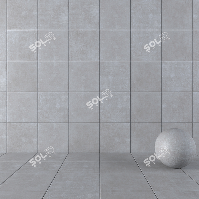 Industrial Chic Concrete Wall Tiles 3D model image 1