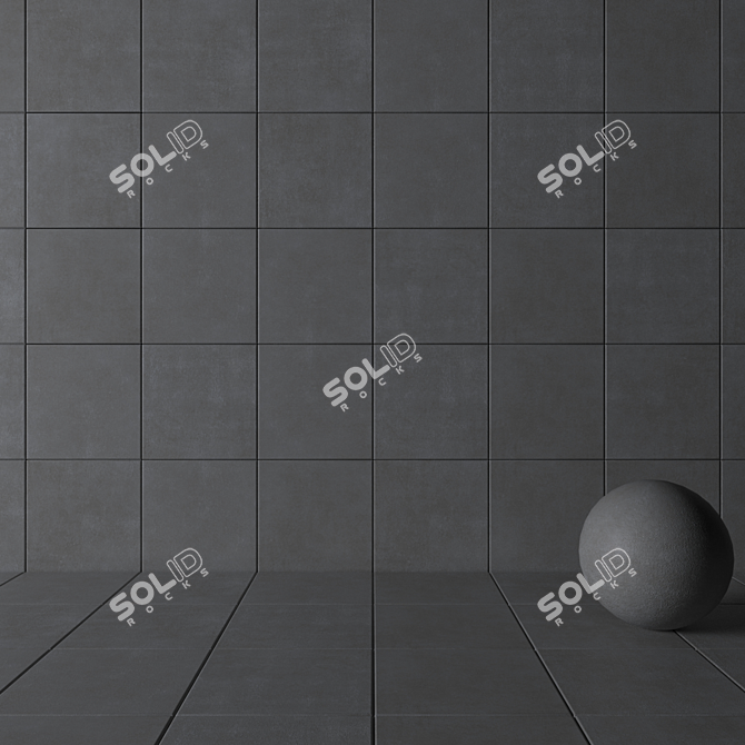 Industrial Chic Concrete Wall Tiles 3D model image 3