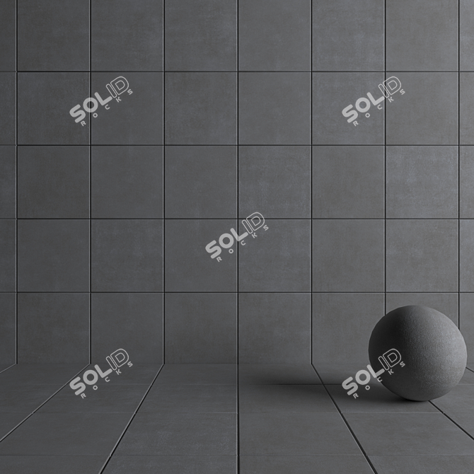 Industrial Chic Concrete Wall Tiles 3D model image 4