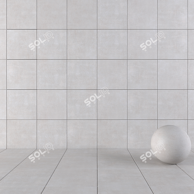Gray Home Concrete Wall Tiles 3D model image 1