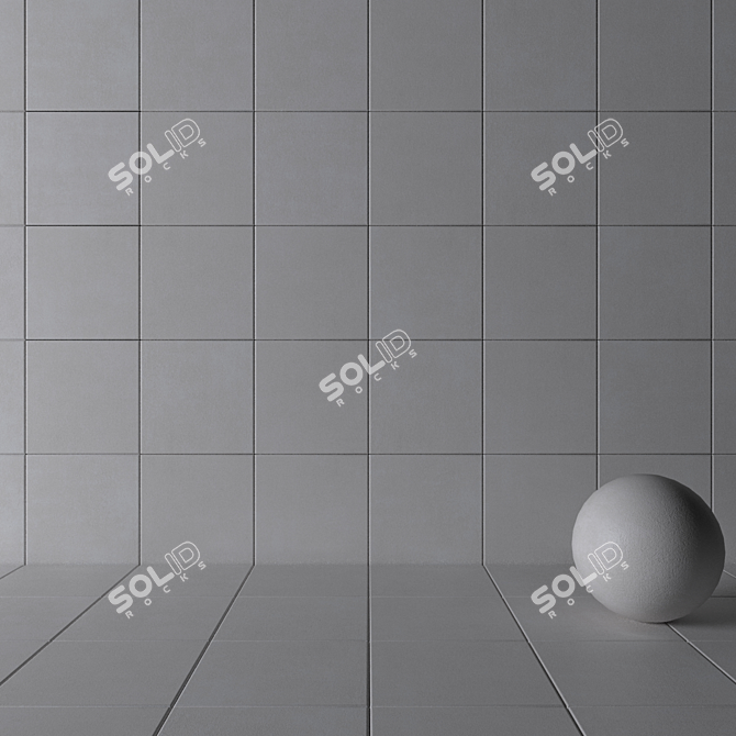 Modern Concrete Wall Tiles 3D model image 3