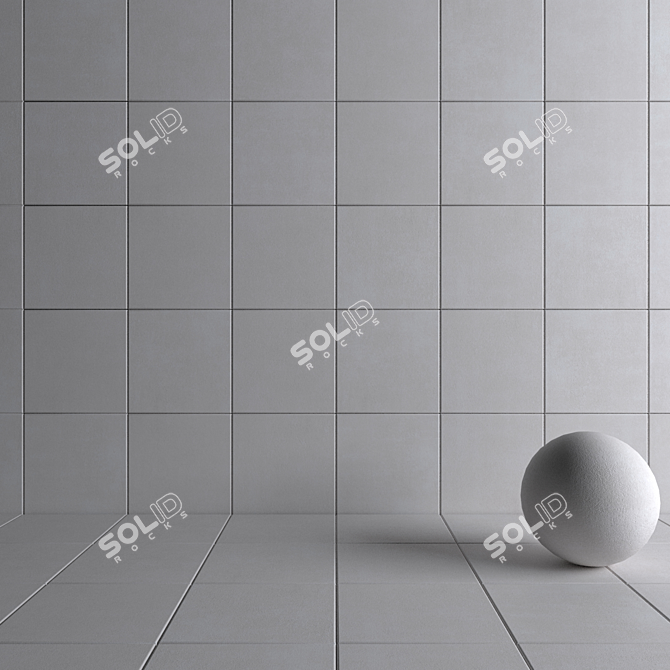 Modern Concrete Wall Tiles 3D model image 4