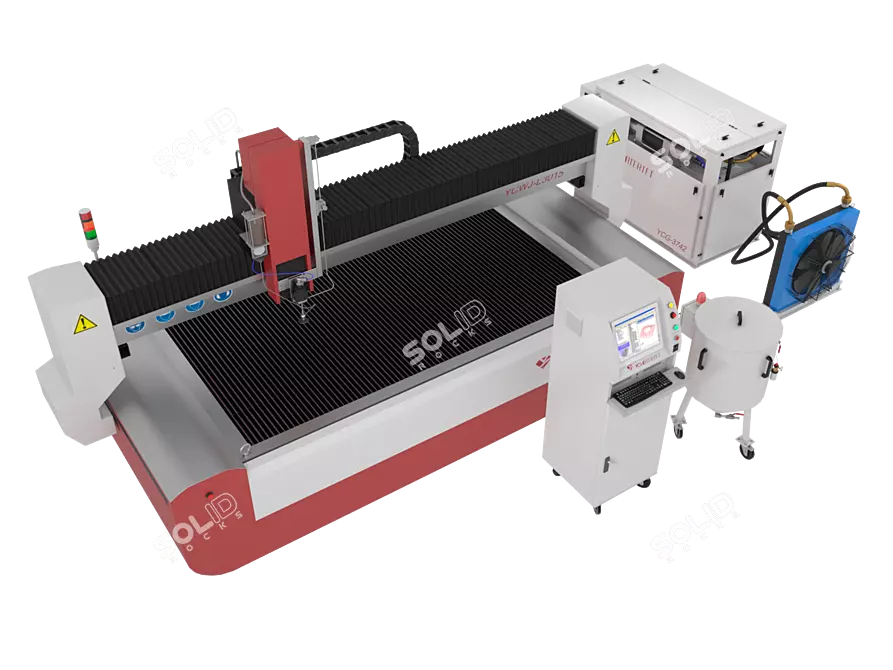 Precision Waterjet Cutting Machine 3D model image 1