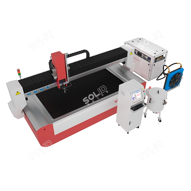 Precision Waterjet Cutting Machine 3D model image 2