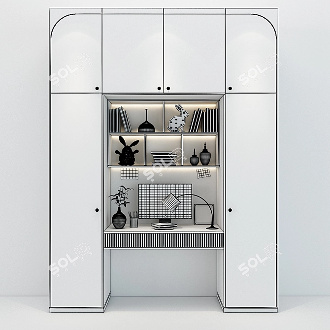 Modern Storage Solution: Cabinet 0153 3D model image 3