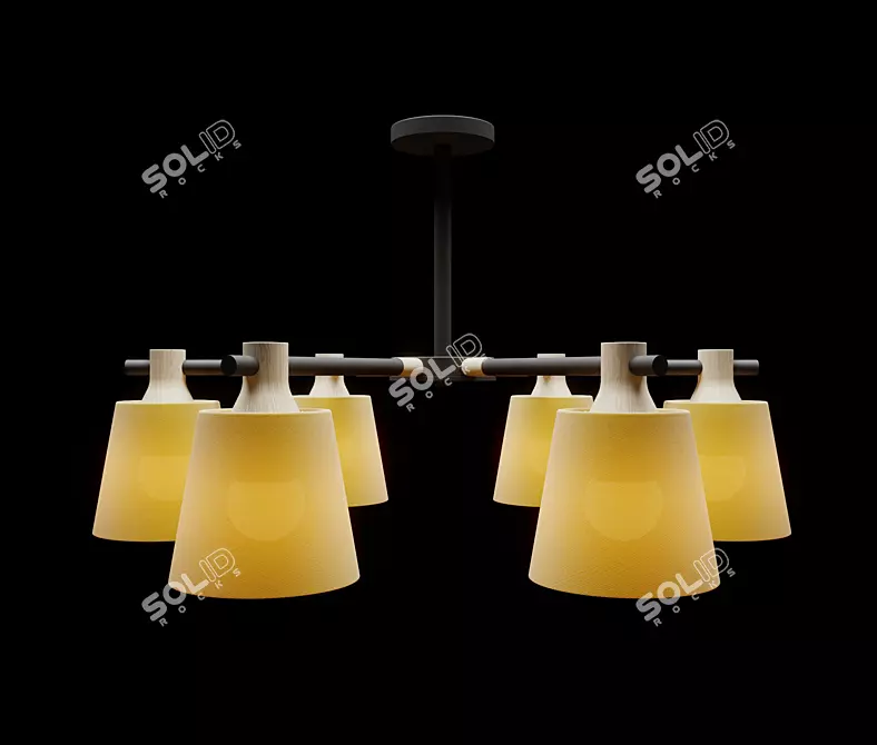 NATURA A YELLOW Ceiling Chandelier 3D model image 1