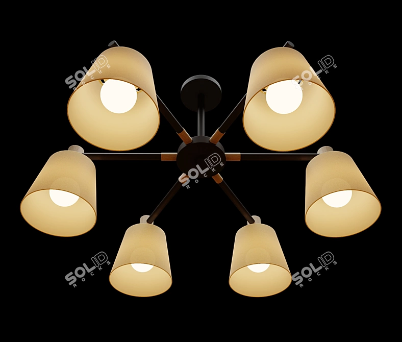 NATURA A YELLOW Ceiling Chandelier 3D model image 2