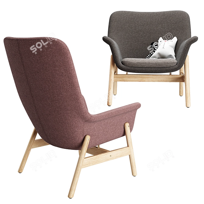 Vedbo High-Back Chair 3D model image 2