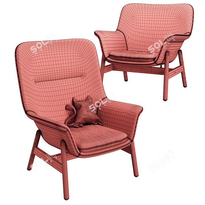 Vedbo High-Back Chair 3D model image 5