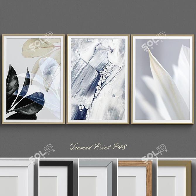 Soft Neutral Abstract Wall Art 3D model image 1