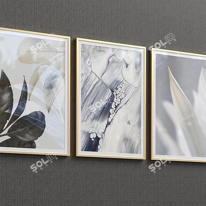 Soft Neutral Abstract Wall Art 3D model image 2