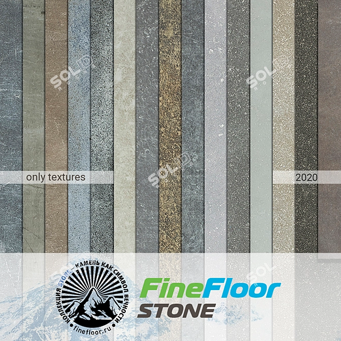 Elegant Stone Flooring Collection 3D model image 2