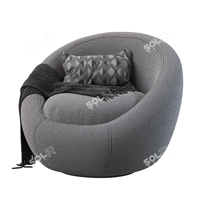 Cozy Swivel Chair: Stylish and Functional 3D model image 3