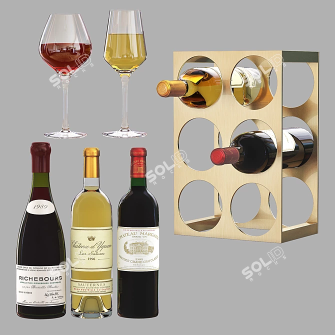 Sleek Metal Wine Rack: Stylish Storage Solution 3D model image 2