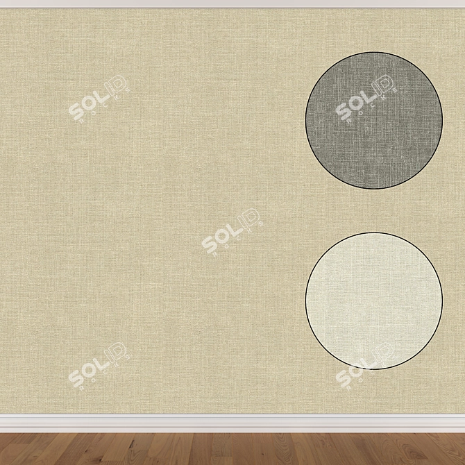 Seamless Wallpaper Set - 3 Color Options 3D model image 1