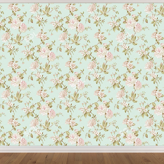 Seamless Wallpaper Set: 3 Colors 3D model image 3