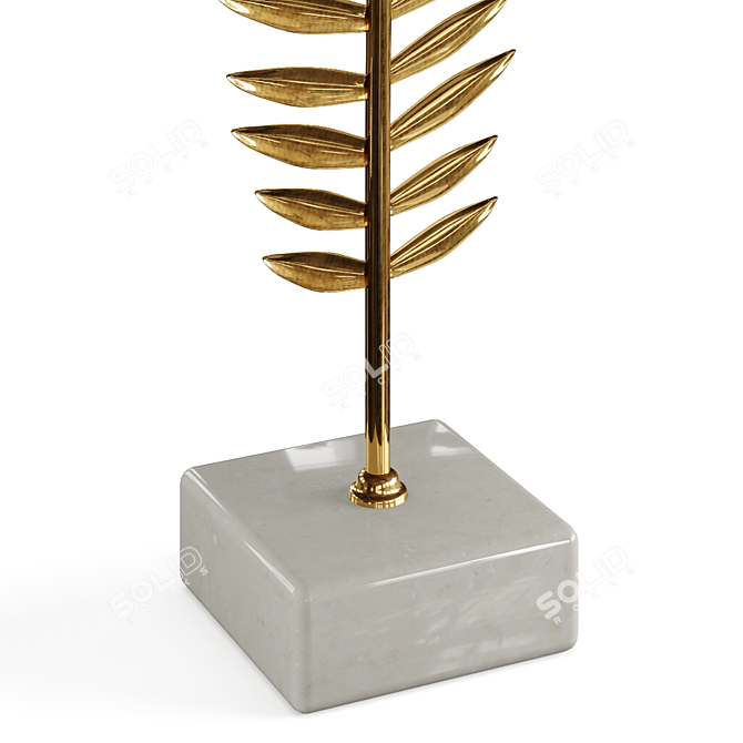 Luxurious Golden Leaf Decoration Set 3D model image 4