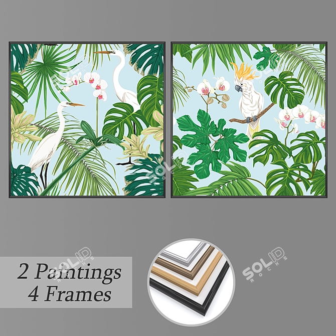 Versatile Set of Wall Paintings 3D model image 1