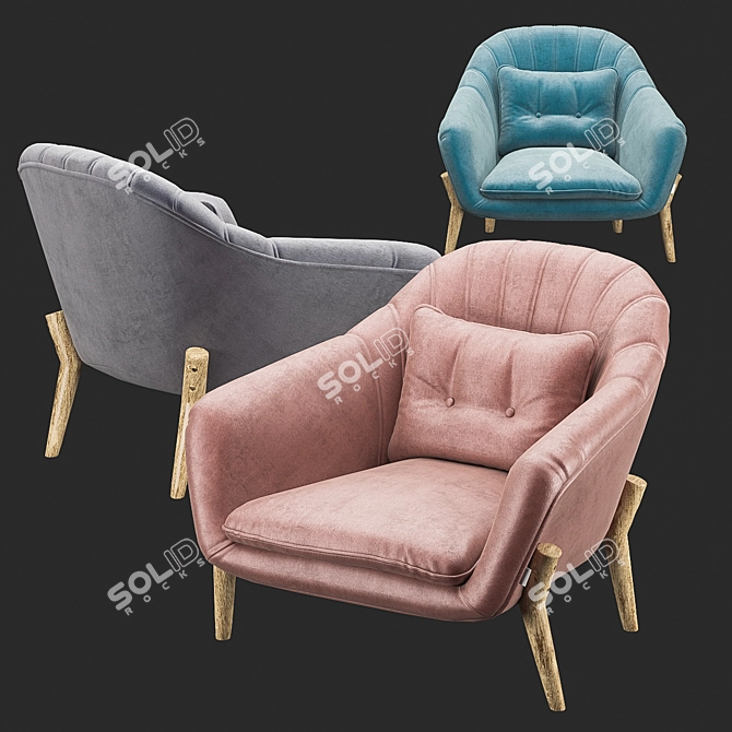 CozyComfort Chair: Designed for WarmieHomy 3D model image 2