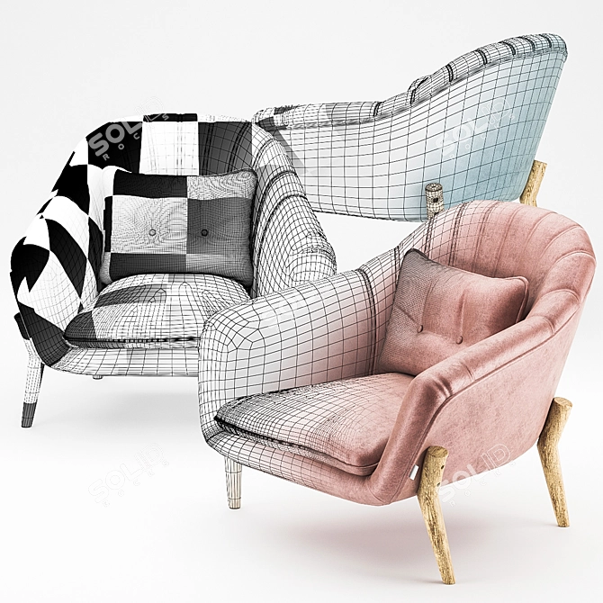 CozyComfort Chair: Designed for WarmieHomy 3D model image 3