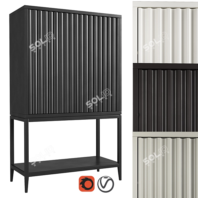 Austin High Chest: Elegant Storage Solution 3D model image 1