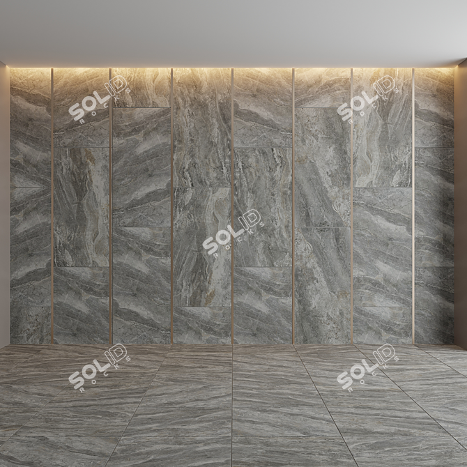 Elegance in Grigio: Kerama Marazzi Ceramic Tiles 3D model image 1