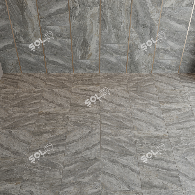 Elegance in Grigio: Kerama Marazzi Ceramic Tiles 3D model image 2