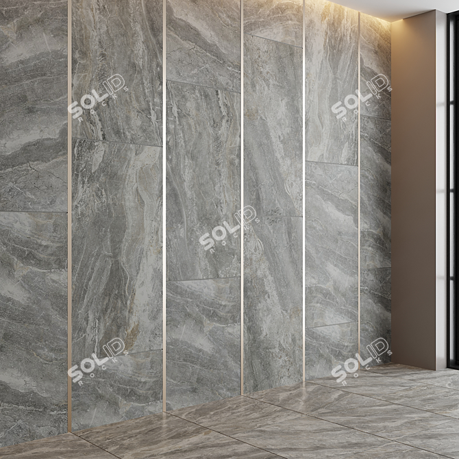 Elegance in Grigio: Kerama Marazzi Ceramic Tiles 3D model image 3