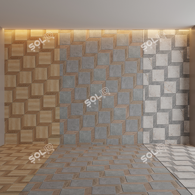 Stylish Hexagonal Ceramic Tiles - Kerama Marazzi Punto 3D model image 2