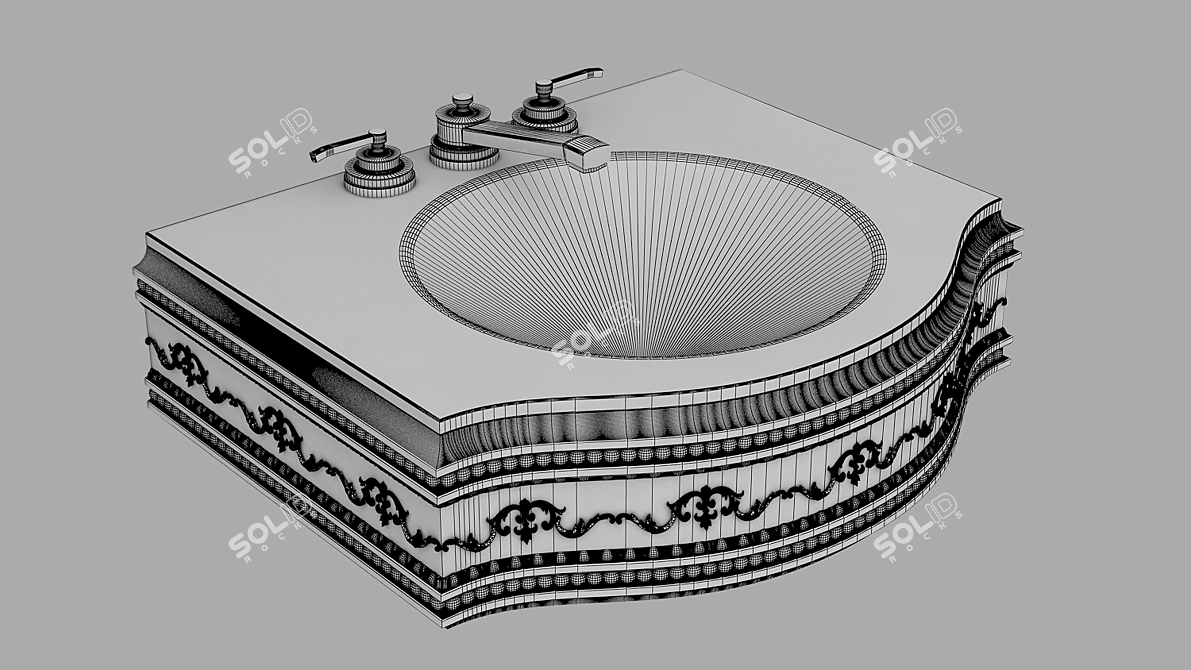 Elegant Wash Basin | FBX Files 3D model image 3