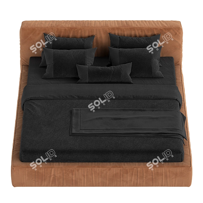 Jupiter Slim Bed: Comfy Camel Elegance 3D model image 2