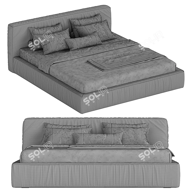 Jupiter Slim Bed: Comfy Camel Elegance 3D model image 4