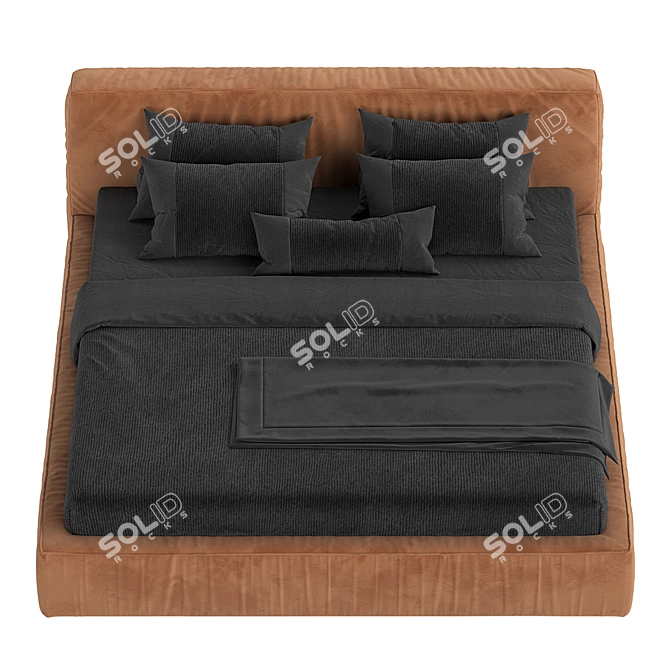 Jupiter Slim Bed: Comfy Camel Elegance 3D model image 7