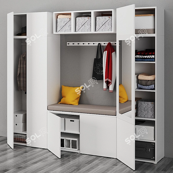 OPHUS 9-Door Wardrobe: Spacious and Stylish 3D model image 2