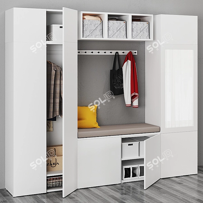 OPHUS 9-Door Wardrobe: Spacious and Stylish 3D model image 3