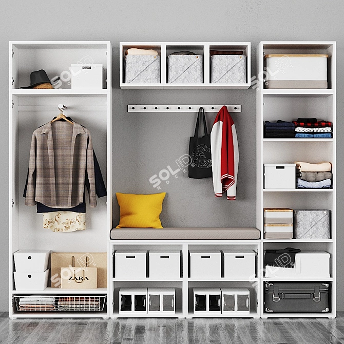 OPHUS 9-Door Wardrobe: Spacious and Stylish 3D model image 4