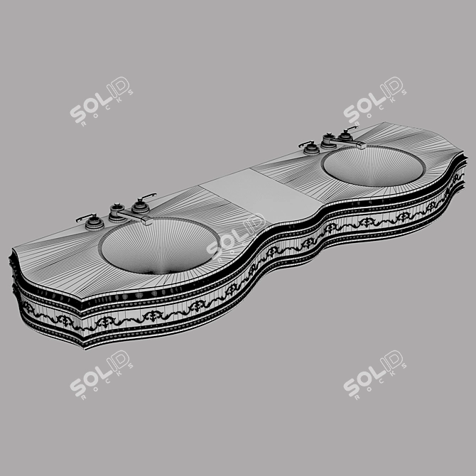 Vintage Wash Basin Set 3D model image 4