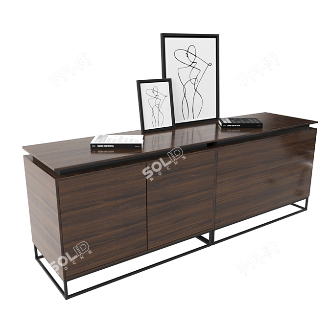 Executive Office Desk Manager 3D model image 2