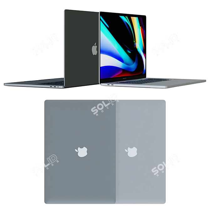 MacBook Pro 16: Silver & Space 3D model image 3