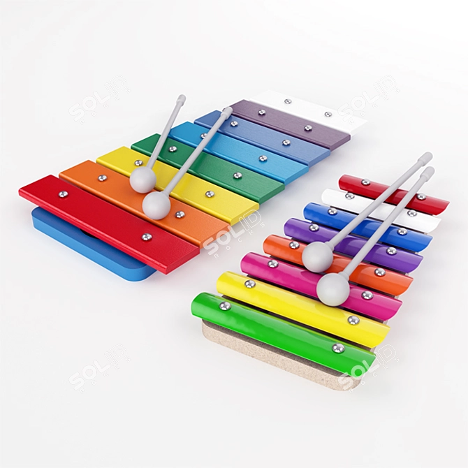 Melodic Play: Xylophone & Metallophone 3D model image 1