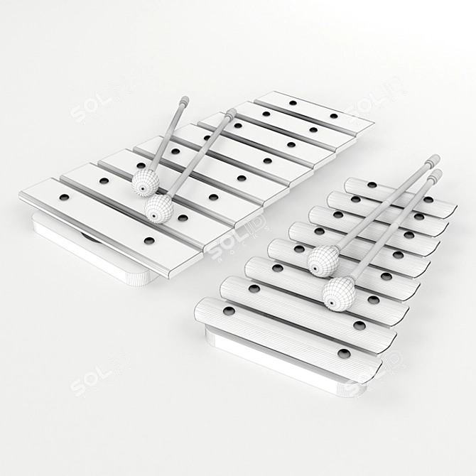 Melodic Play: Xylophone & Metallophone 3D model image 4