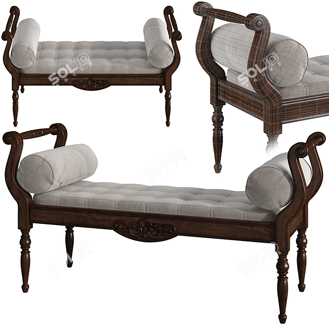 Modern Bench Seat 3D model image 1